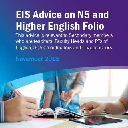 EIS Advice on N5 and Higher English Folio